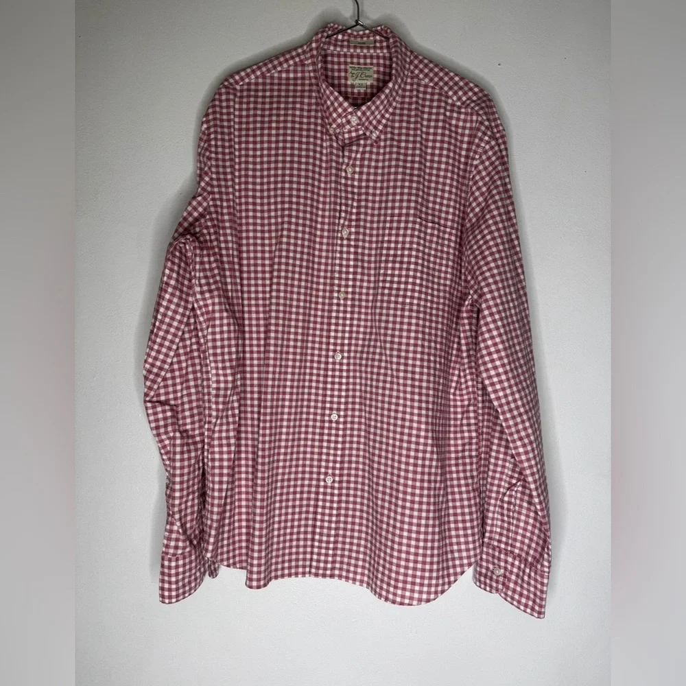 j‎ crew gingham xl Maeve White Collar Button Down Shirt CP
